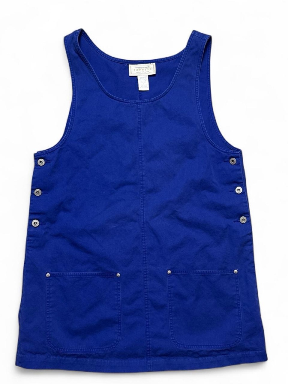 Vintage Express Compagnie Internationale Marque Deposee Royal Blue Cotton Dress
